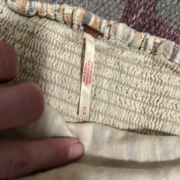 Free People striped strapless wide leg jumper with cute string belt - Picture 10 of 13